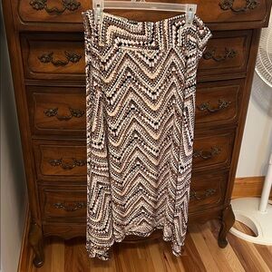 new directions Chevron Maxi Skirt in Brown, Black and White
